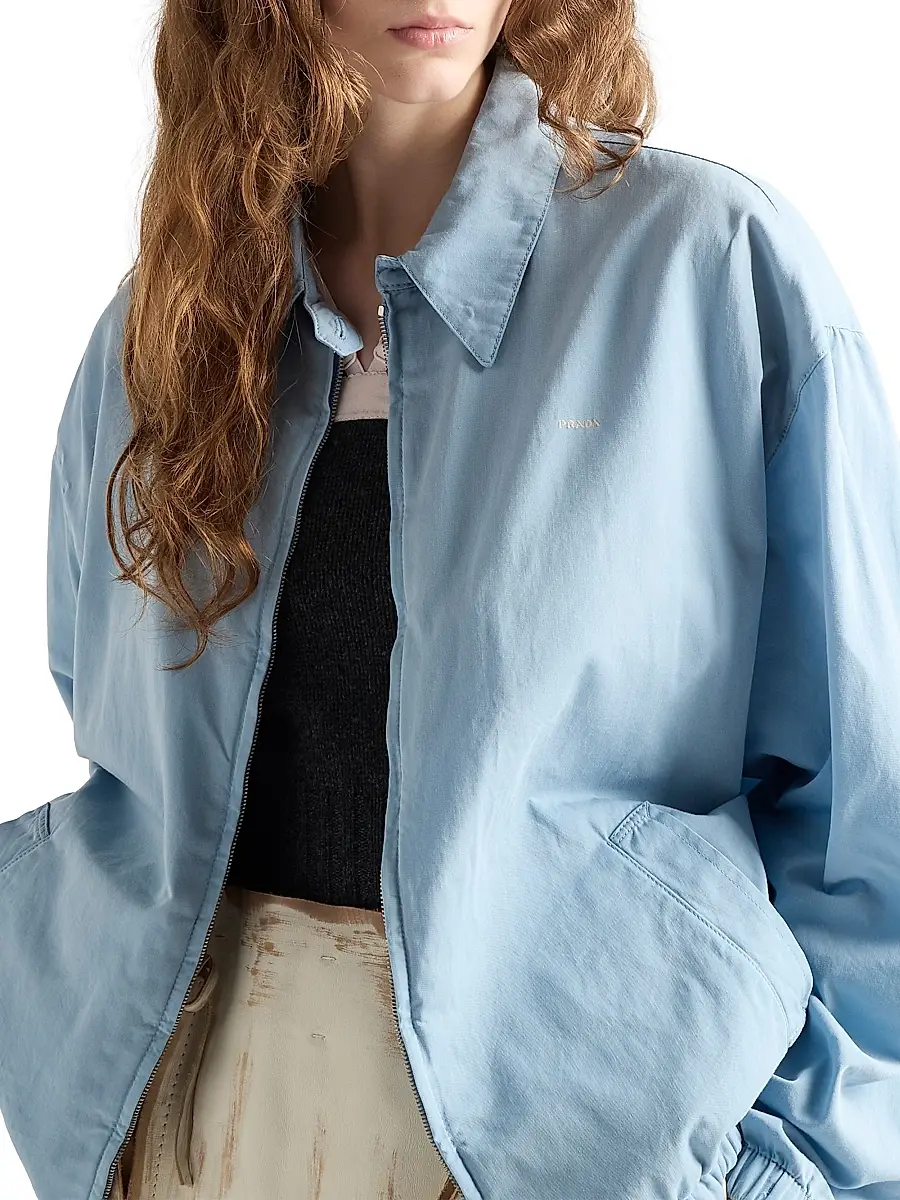 Prada Women's Old Gabardine Blouson Jacket - Grey | Thumbnail 12 Prada Women's Old Gabardine Blouson Jacket - Grey | Thumbnail 12