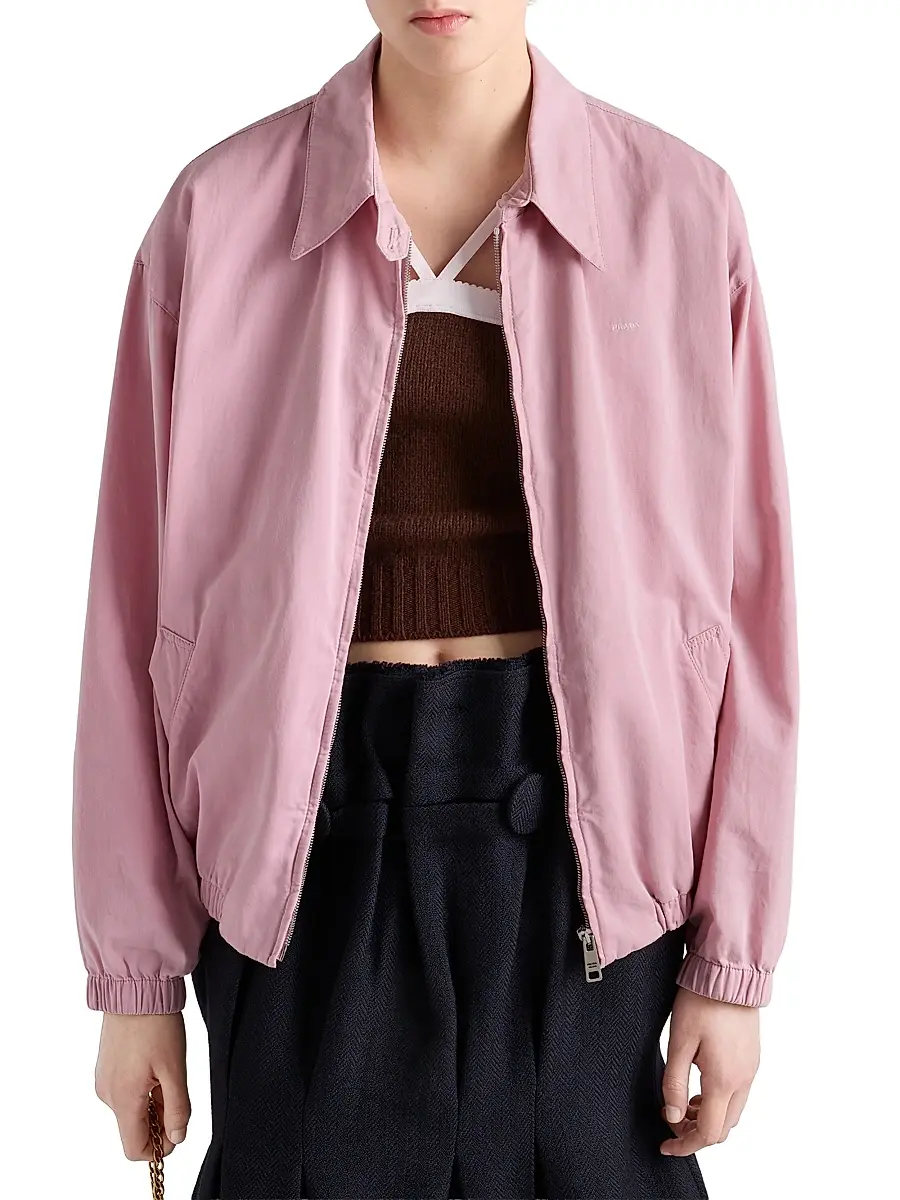 Prada Women's Old Gabardine Blouson Jacket - Grey | Thumbnail 7 Prada Women's Old Gabardine Blouson Jacket - Grey | Thumbnail 7