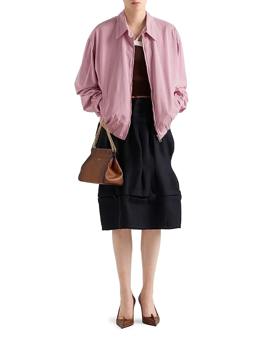 Prada Women's Old Gabardine Blouson Jacket - Grey | Thumbnail 10 Prada Women's Old Gabardine Blouson Jacket - Grey | Thumbnail 10