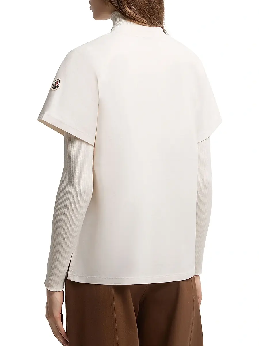 Moncler Women's Crewneck T-Shirt in Cotton - White | Thumbnail 3 Moncler Women's Crewneck T-Shirt in Cotton - White | Thumbnail 3