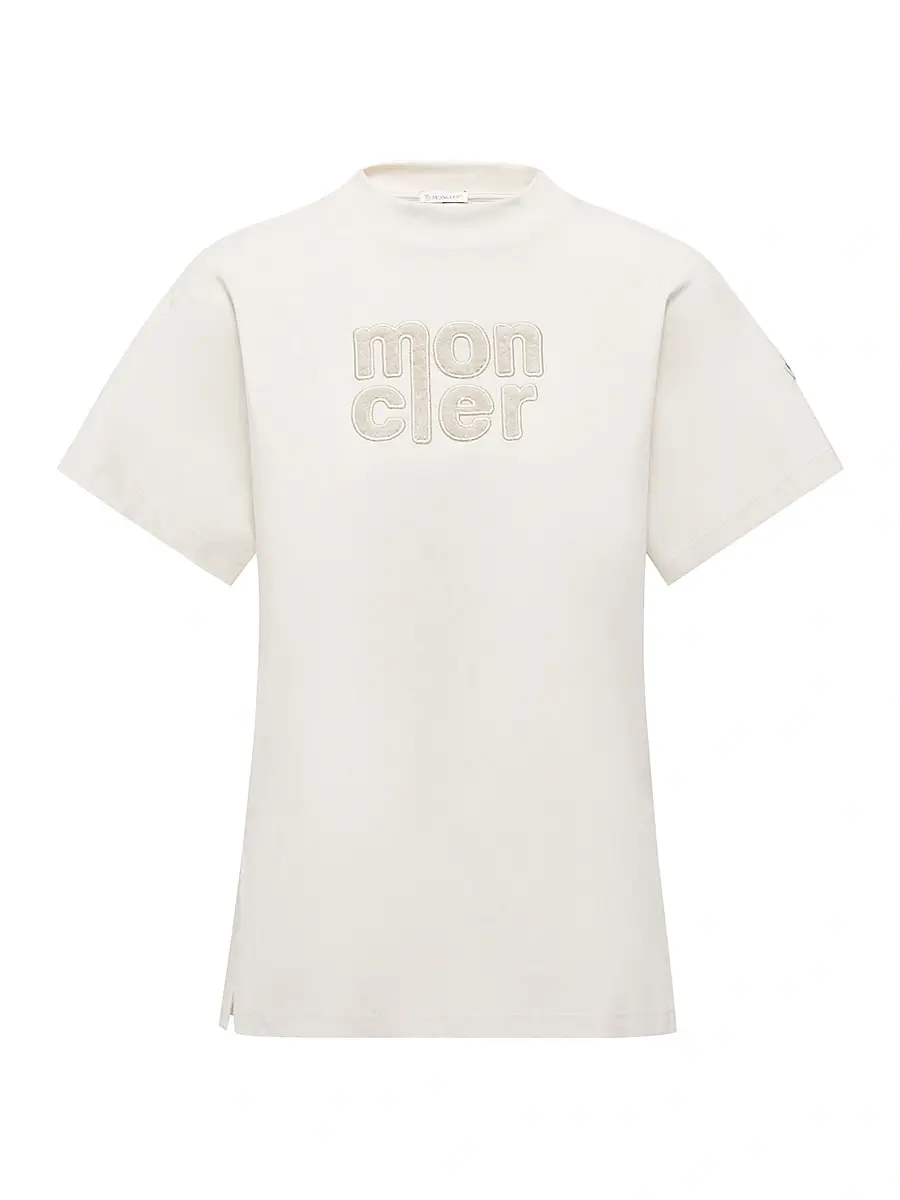 Moncler Women's Crewneck T-Shirt in Cotton - White | Image 1 Moncler Women's Crewneck T-Shirt in Cotton - White | Image 1