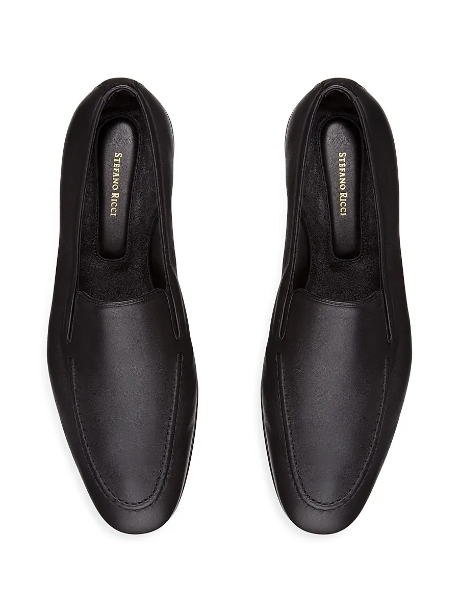 Stefano Ricci Men's Calfskin Leather Loafers | Thumbnail 4