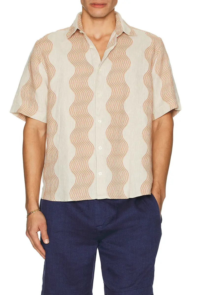Frescobol Carioca Castro Duo Cabana Stripe Short Sleeve Shirt | Thumbnail 5