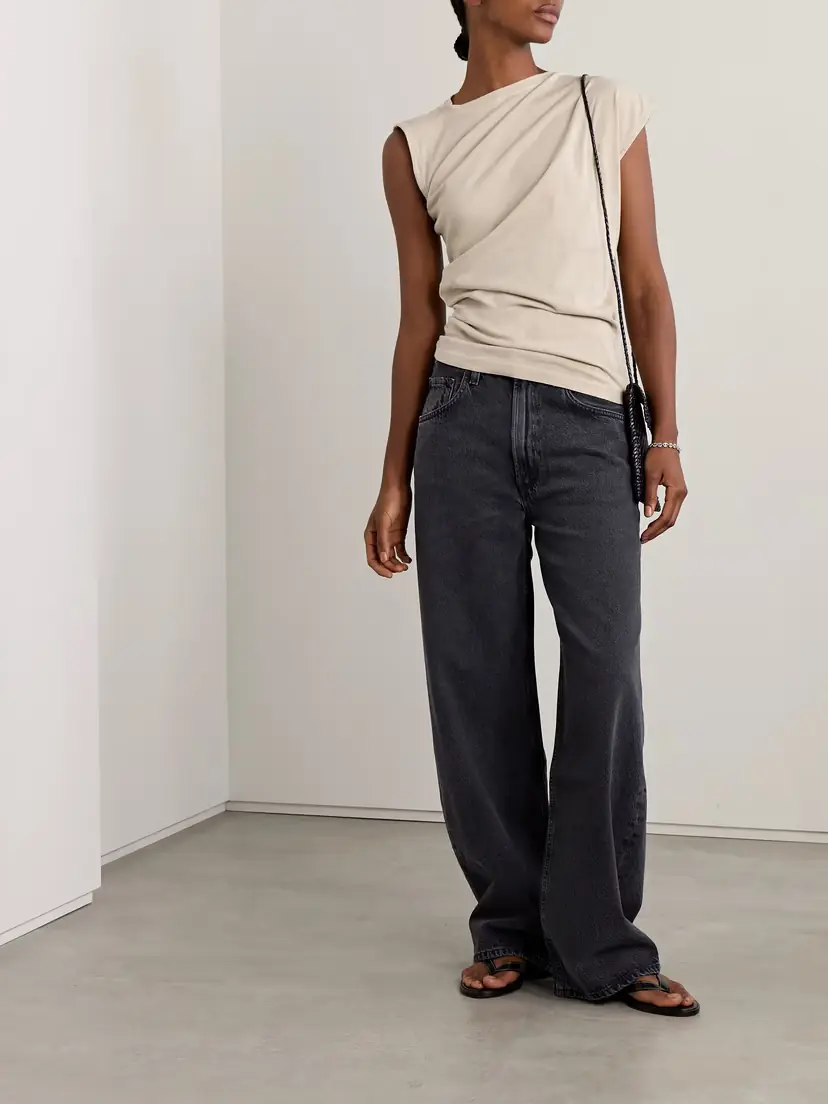 AGOLDE Beth Draped Organic Cotton-jersey T-shirt | Thumbnail 2 AGOLDE Beth Draped Organic Cotton-jersey T-shirt | Thumbnail 2