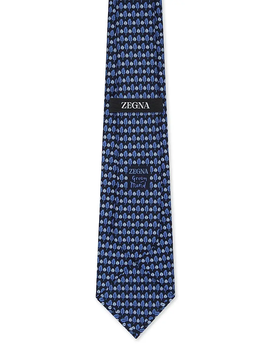 ZEGNA Men's Silk Tie - Dark Blue | Thumbnail 2 ZEGNA Men's Silk Tie - Dark Blue | Thumbnail 2
