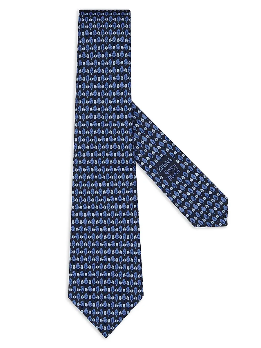 ZEGNA Men's Silk Tie - Dark Blue | Image 1 ZEGNA Men's Silk Tie - Dark Blue | Image 1
