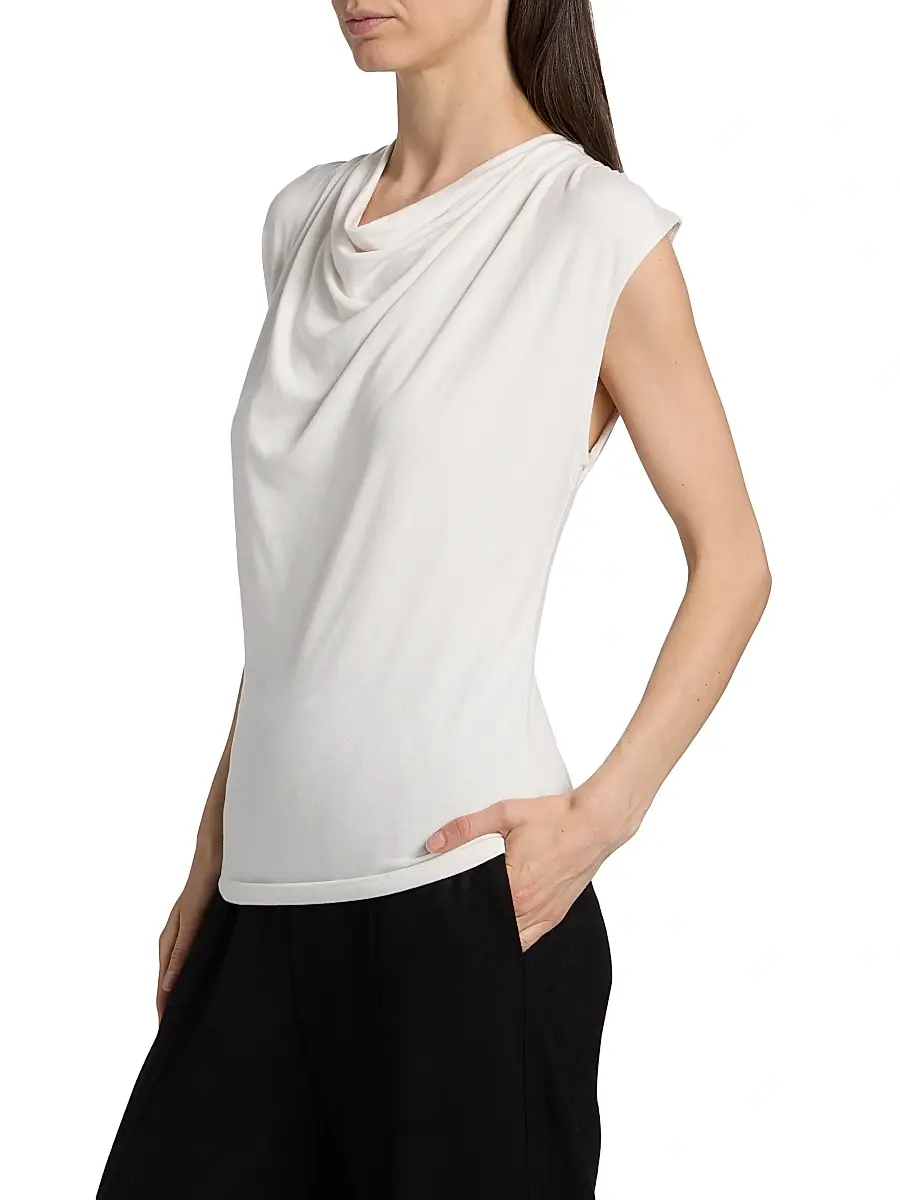 Vince Women's Draped Cowlneck Sleeveless Top | Thumbnail 4 Vince Women's Draped Cowlneck Sleeveless Top | Thumbnail 4
