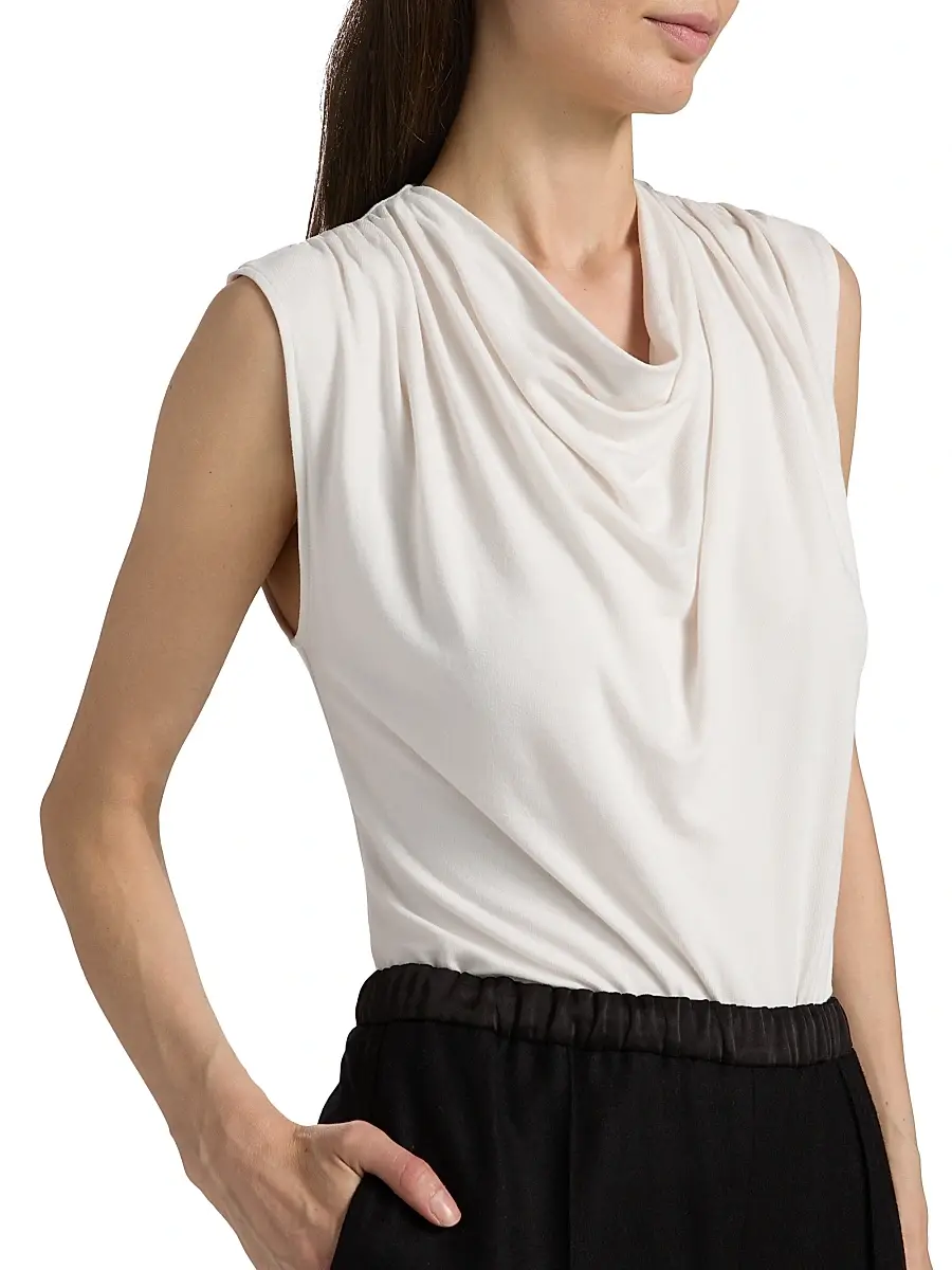 Vince Women's Draped Cowlneck Sleeveless Top | Thumbnail 6 Vince Women's Draped Cowlneck Sleeveless Top | Thumbnail 6