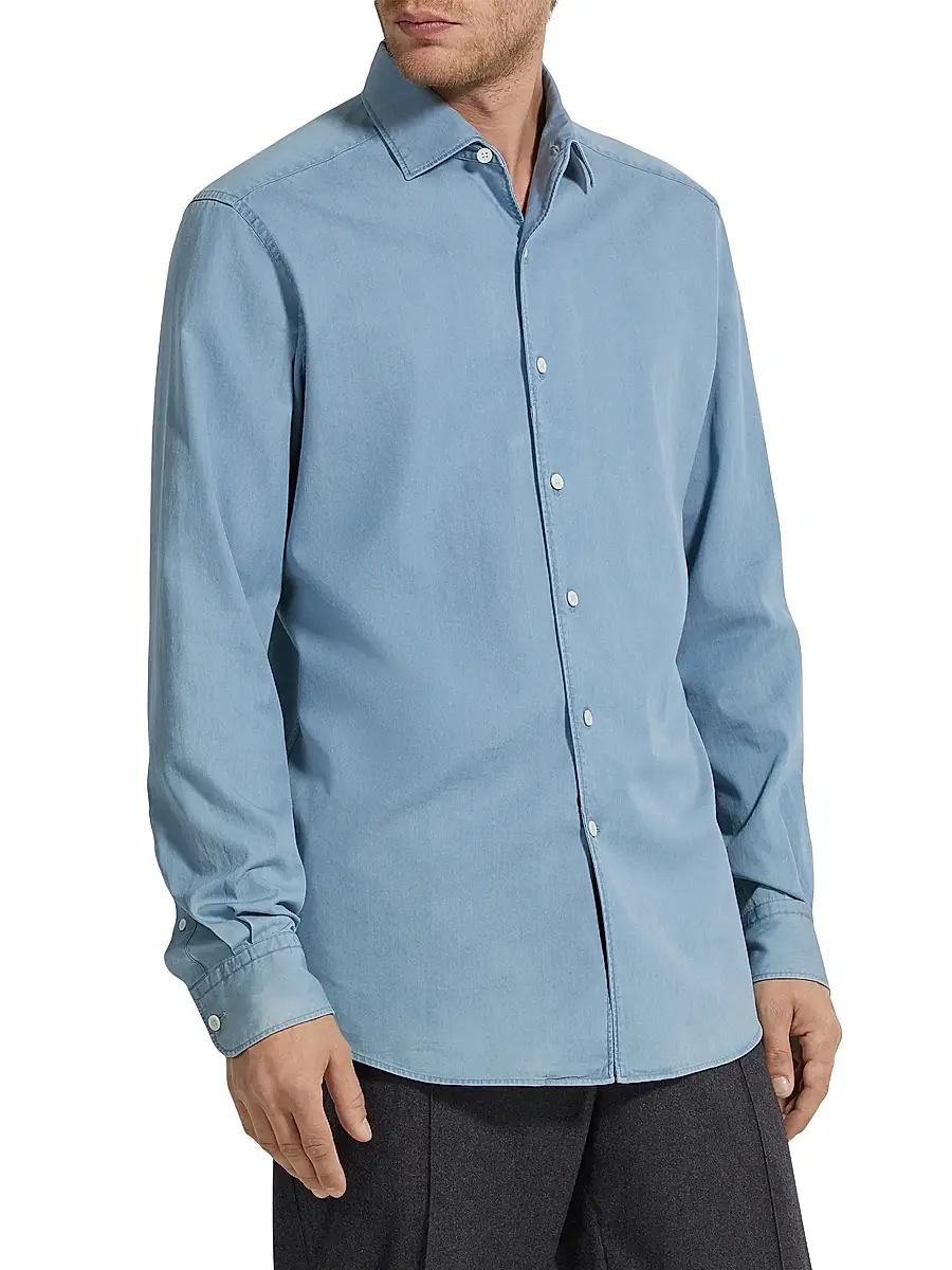 Zegna Men's Cotton Shirt | Thumbnail 2 Zegna Men's Cotton Shirt | Thumbnail 2