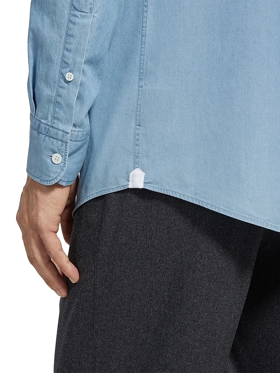 Zegna Men's Cotton Shirt | Thumbnail 5 Zegna Men's Cotton Shirt | Thumbnail 5