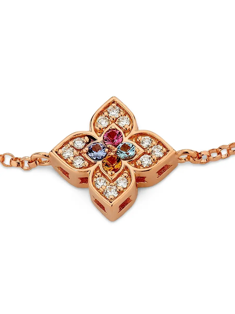 Roberto Coin Women's Venetian Princess Carnivale 18K Rose Gold & 0.06 TCW Diamond Bracelet - Rose Gold | Thumbnail 4 Roberto Coin Women's Venetian Princess Carnivale 18K Rose Gold & 0.06 TCW Diamond Bracelet - Rose Gold | Thumbnail 4