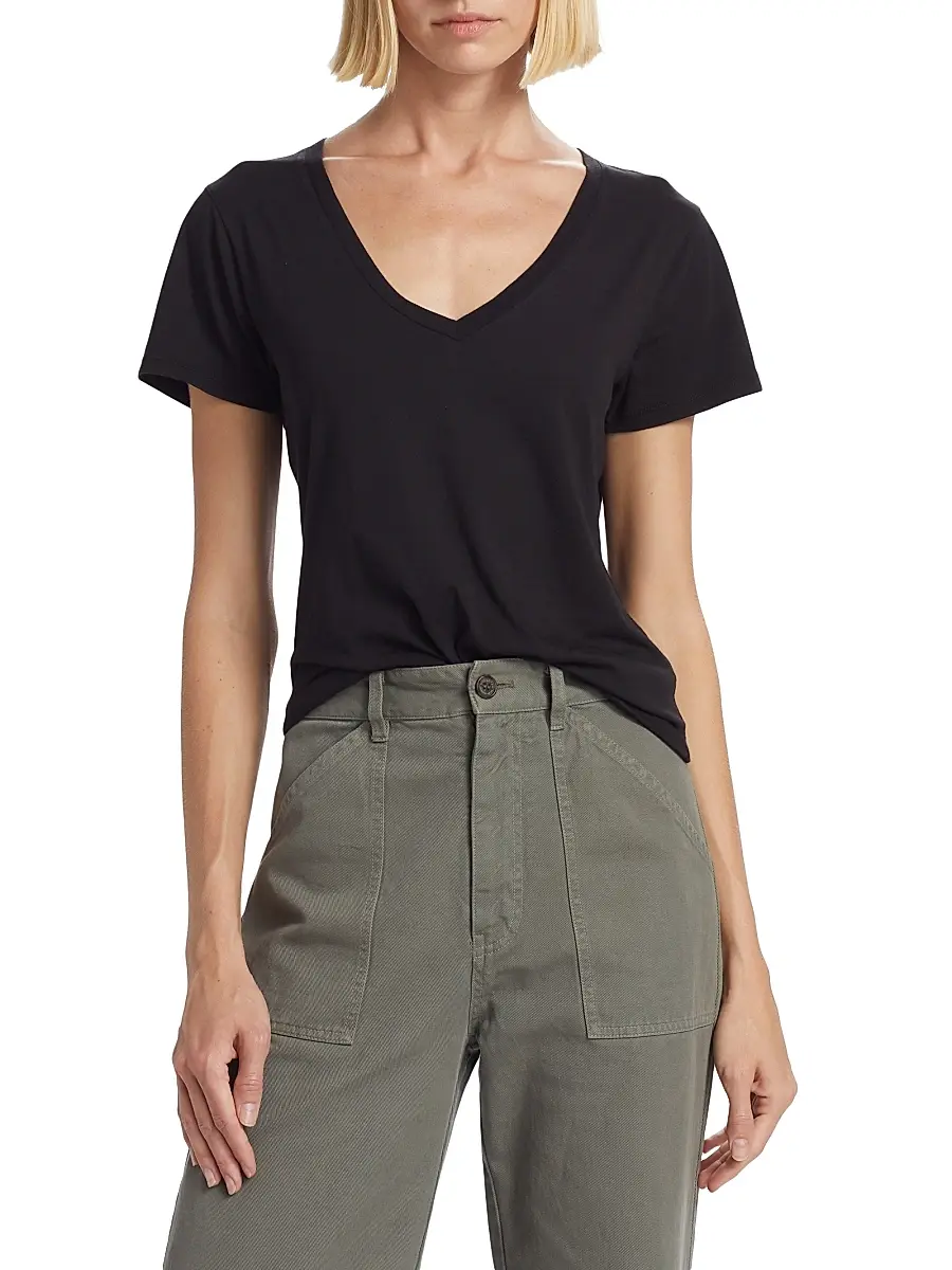 Nili Lotan Women's Carol V-Neck T-Shirt | Thumbnail 3 Nili Lotan Women's Carol V-Neck T-Shirt | Thumbnail 3