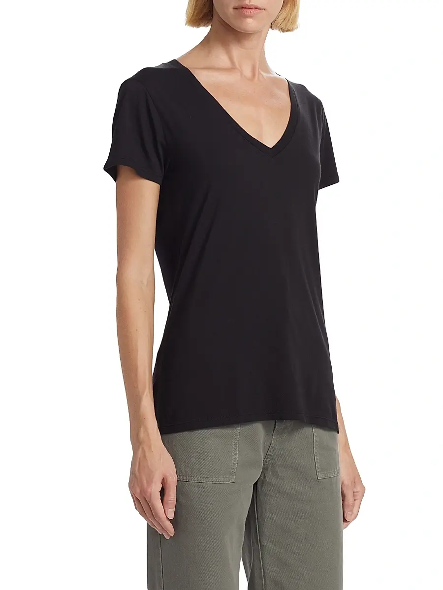 Nili Lotan Women's Carol V-Neck T-Shirt | Thumbnail 4 Nili Lotan Women's Carol V-Neck T-Shirt | Thumbnail 4
