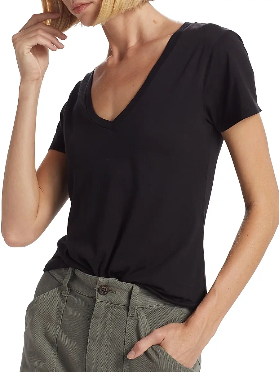 Nili Lotan Women's Carol V-Neck T-Shirt | Thumbnail 6 Nili Lotan Women's Carol V-Neck T-Shirt | Thumbnail 6