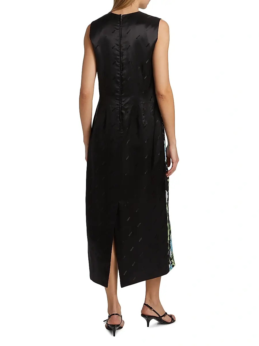 MOSCHINO Women's Floral Silk Midi-Dress | Thumbnail 5 MOSCHINO Women's Floral Silk Midi-Dress | Thumbnail 5