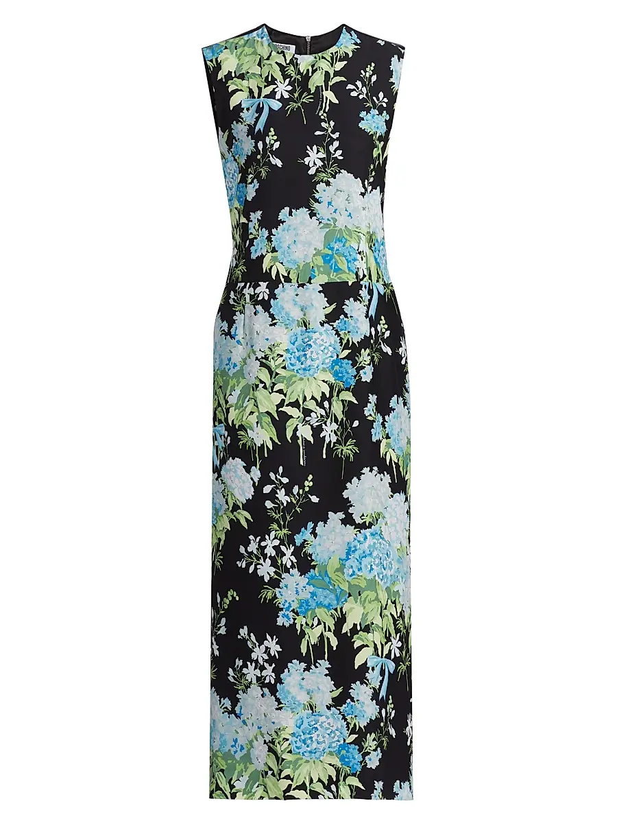 MOSCHINO Women's Floral Silk Midi-Dress