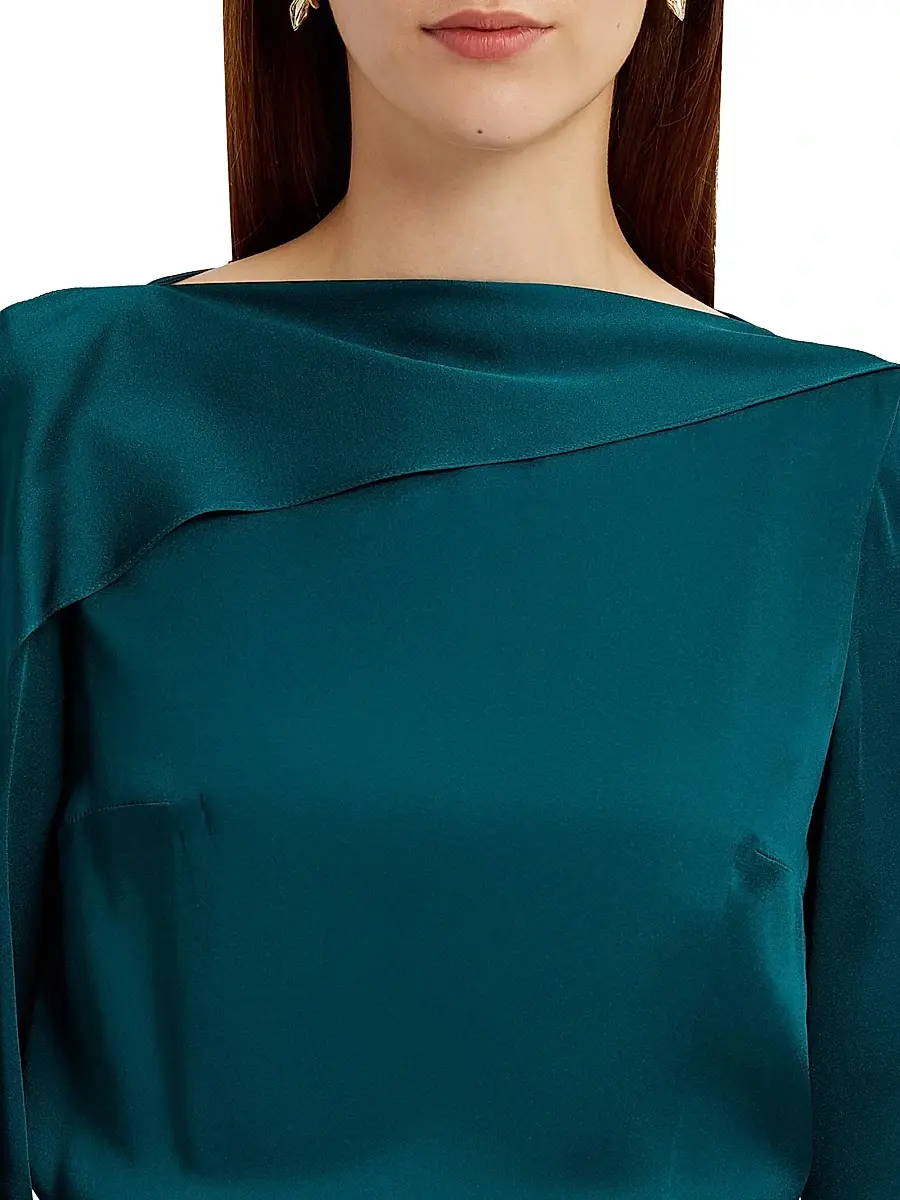 Erdem Women's Draped Satin Blouse | Thumbnail 5 Erdem Women's Draped Satin Blouse | Thumbnail 5