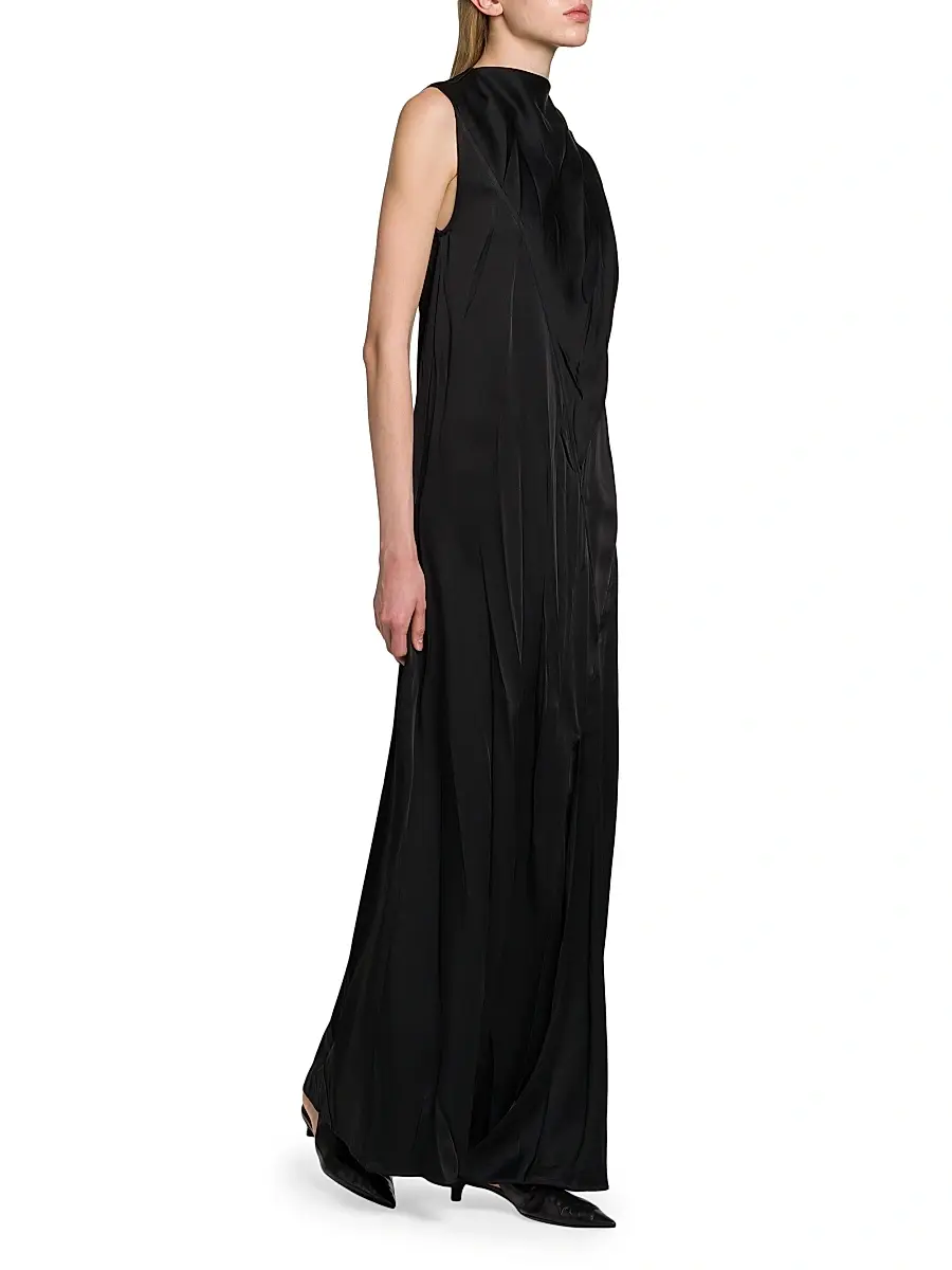 Jil Sander Women's Crinkle Satin Sleeveless Maxi Dress | Thumbnail 4 Jil Sander Women's Crinkle Satin Sleeveless Maxi Dress | Thumbnail 4