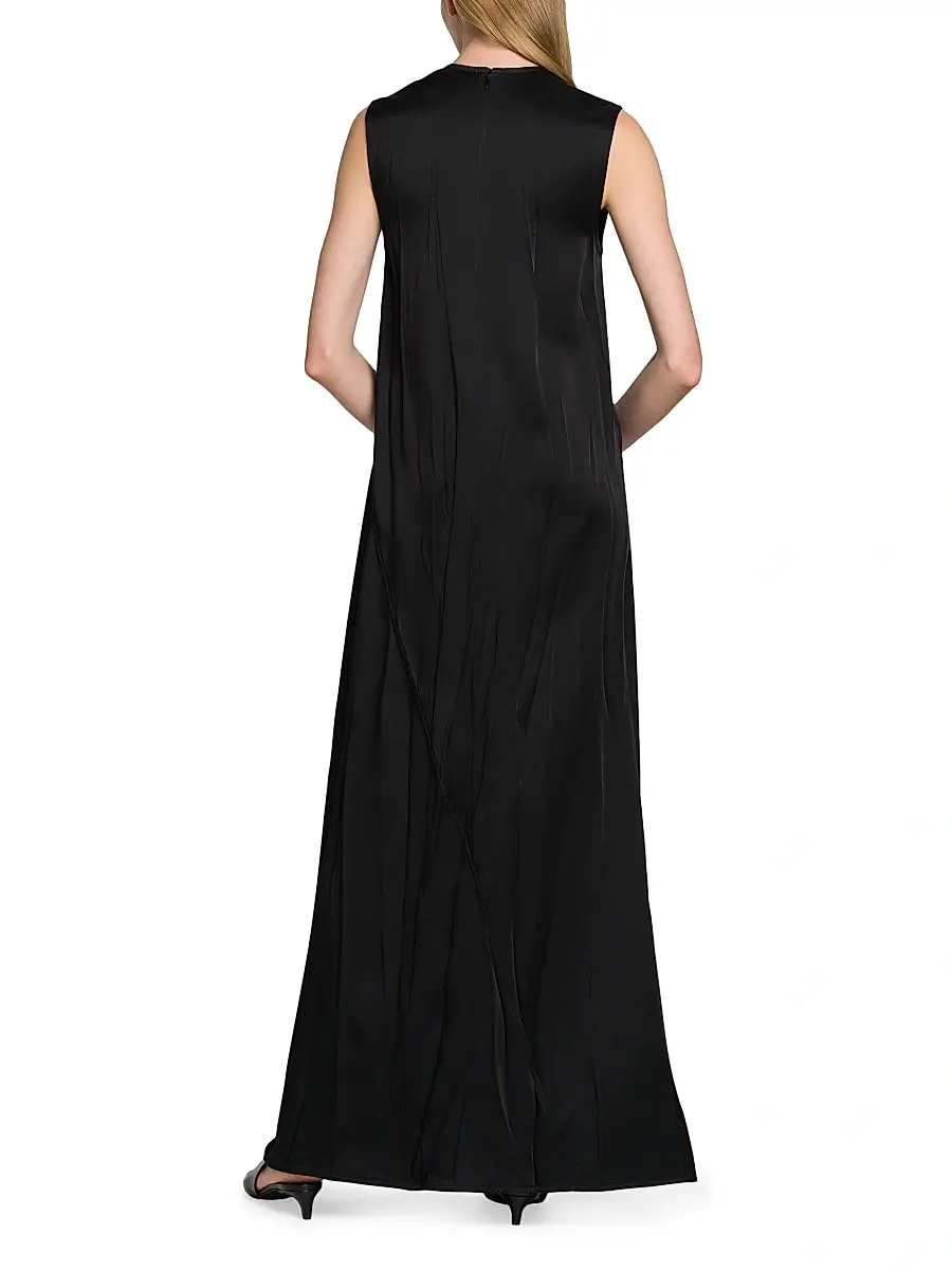 Jil Sander Women's Crinkle Satin Sleeveless Maxi Dress | Thumbnail 5 Jil Sander Women's Crinkle Satin Sleeveless Maxi Dress | Thumbnail 5
