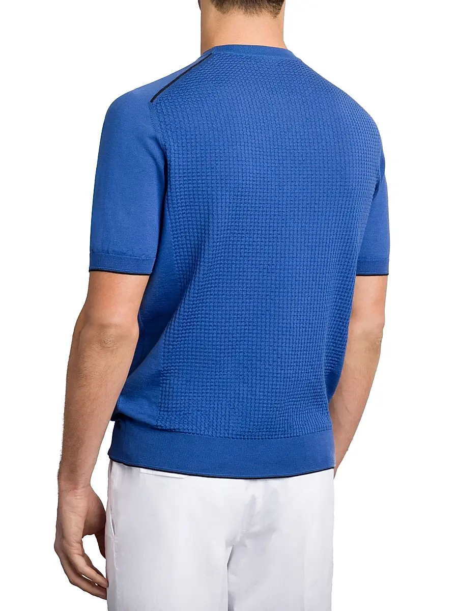 Stefano Ricci Men's Silk and Cotton Knit Crewneck Sweater | Thumbnail 3 Stefano Ricci Men's Silk and Cotton Knit Crewneck Sweater | Thumbnail 3