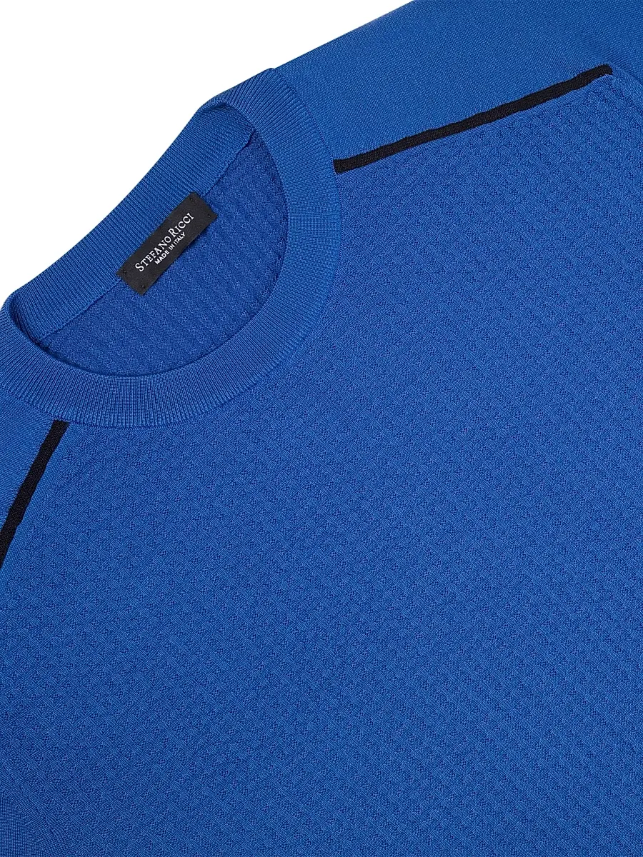 Stefano Ricci Men's Silk and Cotton Knit Crewneck Sweater | Thumbnail 6 Stefano Ricci Men's Silk and Cotton Knit Crewneck Sweater | Thumbnail 6