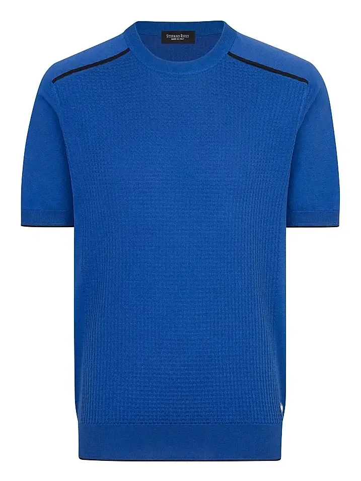 Men's Silk and Cotton Knit Crewneck Sweater