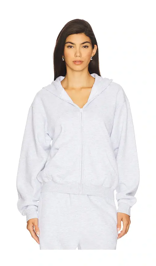 Skims Cotton Fleece Classic Zip-up Hoodie | Thumbnail 2