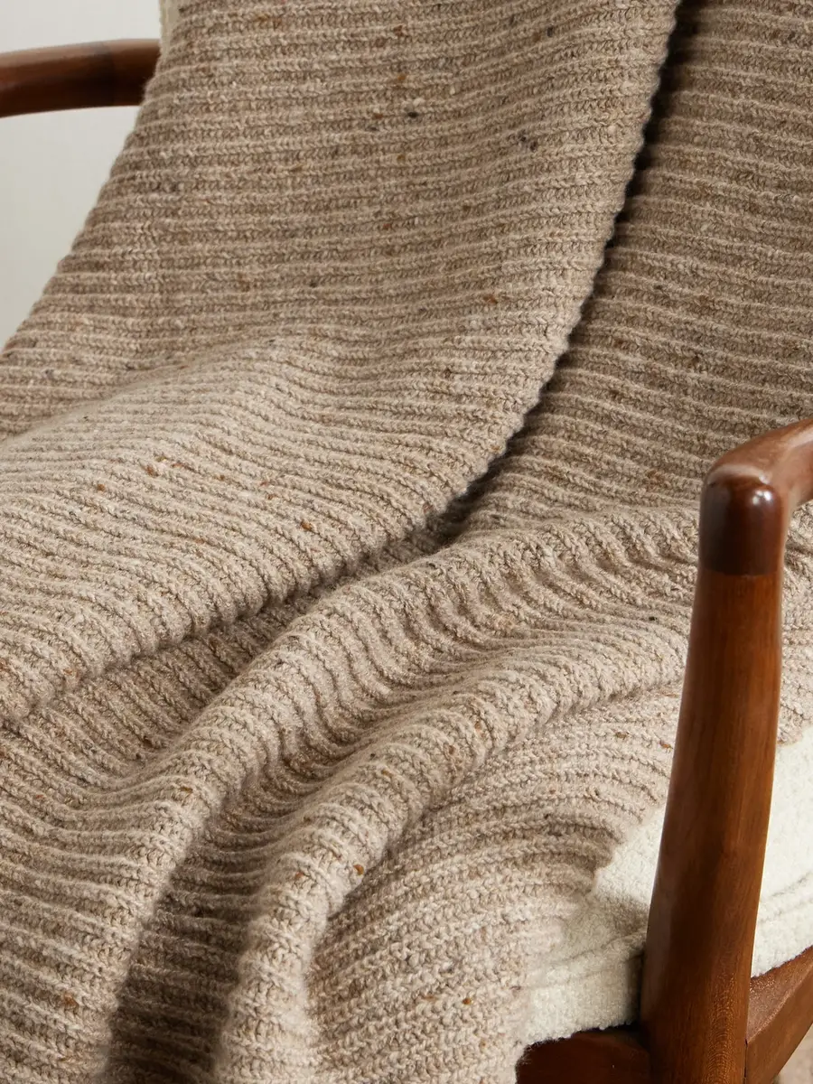 Inis Meáin Ribbed Merino Wool and Cashmere-Blend Blanket - Men | Thumbnail 4 Inis Meáin Ribbed Merino Wool and Cashmere-Blend Blanket - Men | Thumbnail 4