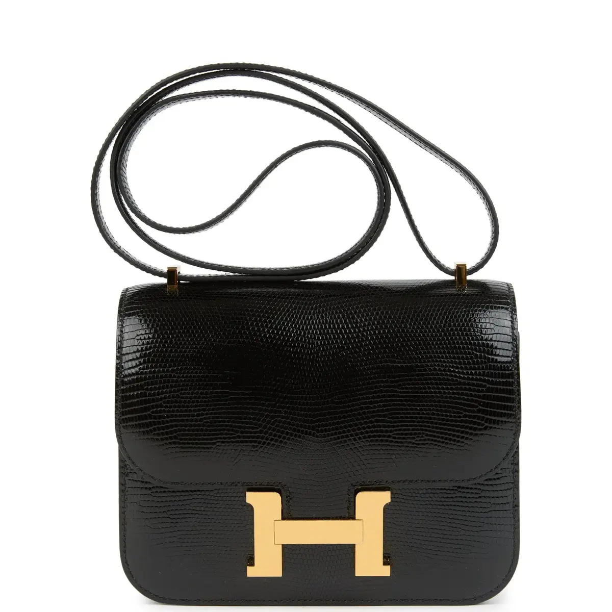 HERMÈS Hermes Constance 18 Black Varanus Salvator Lizard Gold Hardware | Image 1 HERMÈS Hermes Constance 18 Black Varanus Salvator Lizard Gold Hardware | Image 1