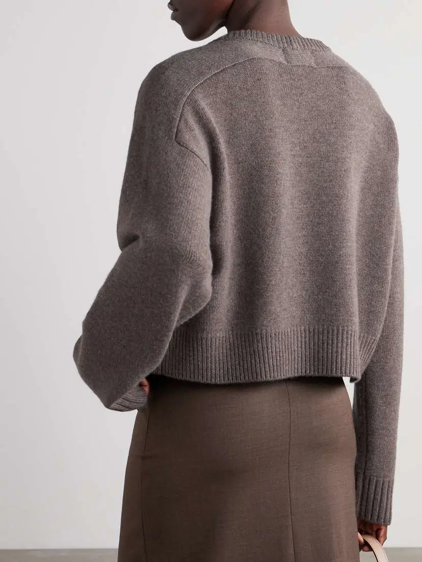 Loulou de Saison Bruzzi Cropped Wool And Cashmere-blend Sweater | Thumbnail 3