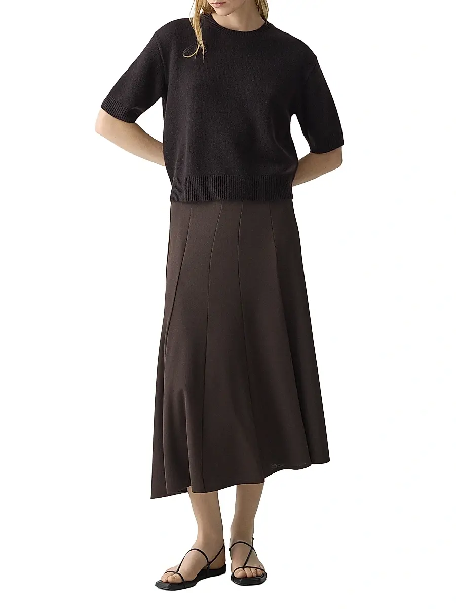 Theory Women's Fluted Seam Midi-Skirt | Thumbnail 2 Theory Women's Fluted Seam Midi-Skirt | Thumbnail 2