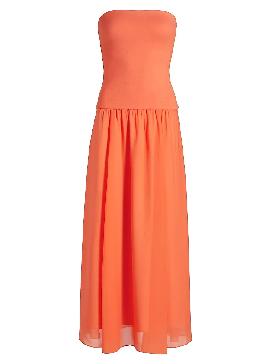 Cami NYC Women's Bari Strapless Midi-Dress - Clementine | Image 1 Cami NYC Women's Bari Strapless Midi-Dress - Clementine | Image 1