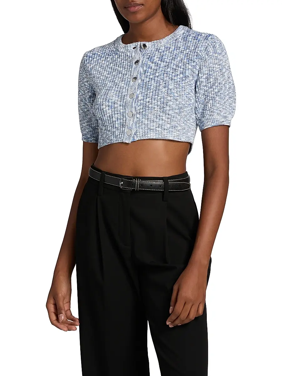 Toccin Women's Christy Cropped Short-Sleeve Cardigan | Thumbnail 3 Toccin Women's Christy Cropped Short-Sleeve Cardigan | Thumbnail 3