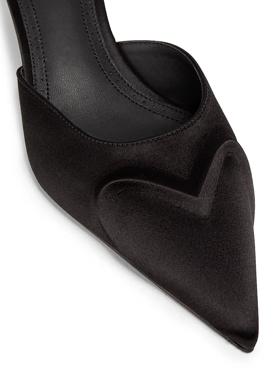 ALAIA Women's Satin 55MM Mules - Noir | Thumbnail 4