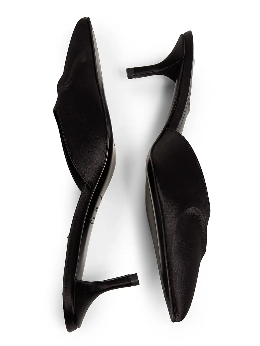 ALAIA Women's Satin 55MM Mules - Noir | Thumbnail 6