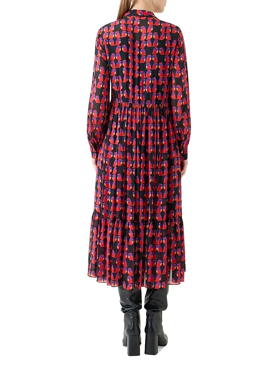 Akris punto Women's Francoise Hardy Printed Midi-Dress | Thumbnail 5
