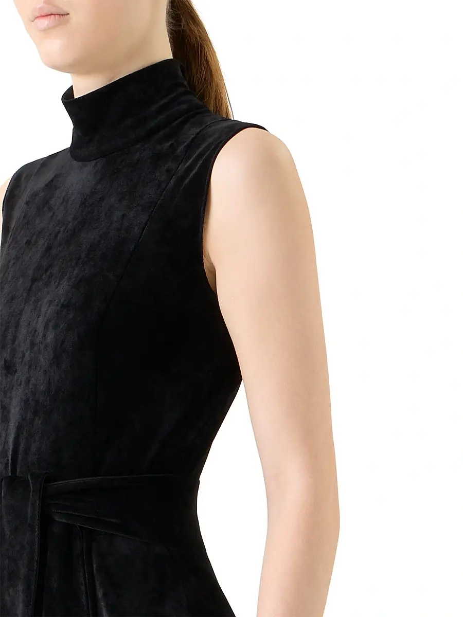 Akris punto Women's Velvet Tie-Waist Maxi Dress | Thumbnail 5