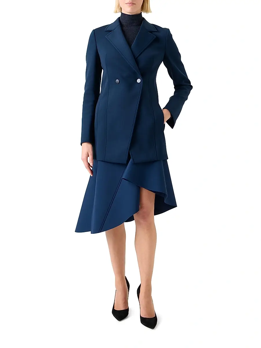 Akris Women's Duska Neoprene Double-Breasted Jacket | Thumbnail 2 Akris Women's Duska Neoprene Double-Breasted Jacket | Thumbnail 2