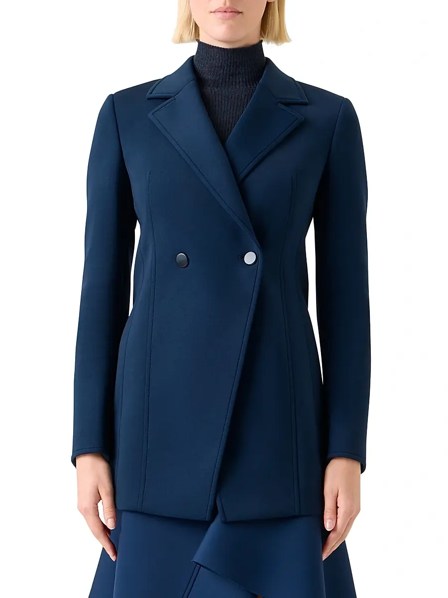 Akris Women's Duska Neoprene Double-Breasted Jacket | Thumbnail 3 Akris Women's Duska Neoprene Double-Breasted Jacket | Thumbnail 3