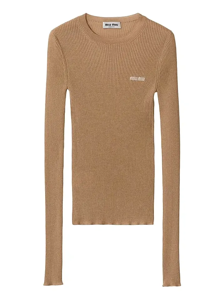 Miu Miu Women's Cashmere and Silk Sweater - Brown