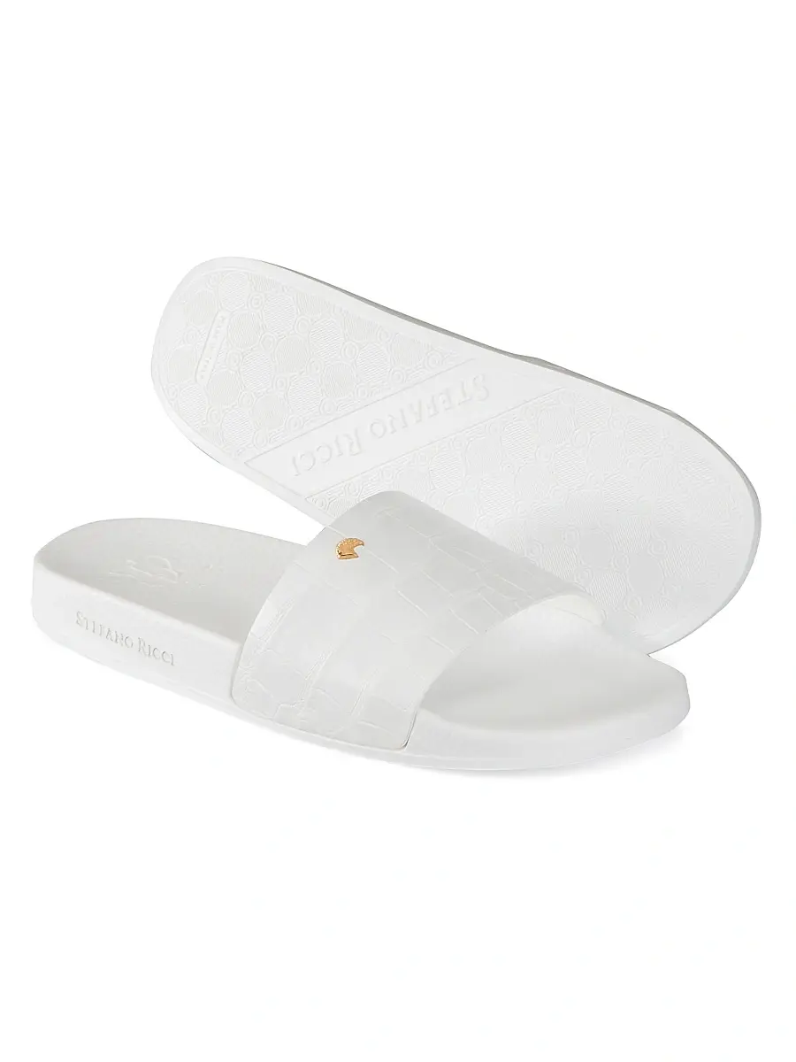 Stefano Ricci Men's Crocodile Leather Slides | Thumbnail 3