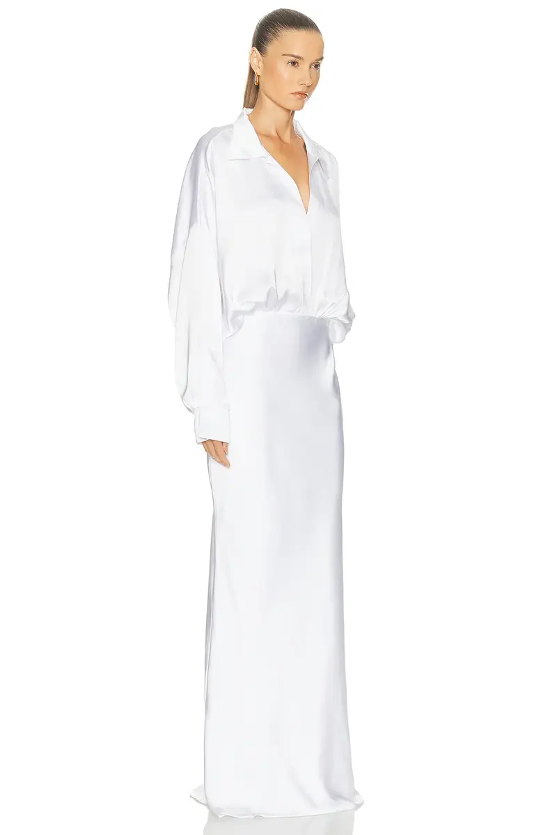 Norma Kamali Super Oversized Boyfriend Shirt Gown | Thumbnail 2
