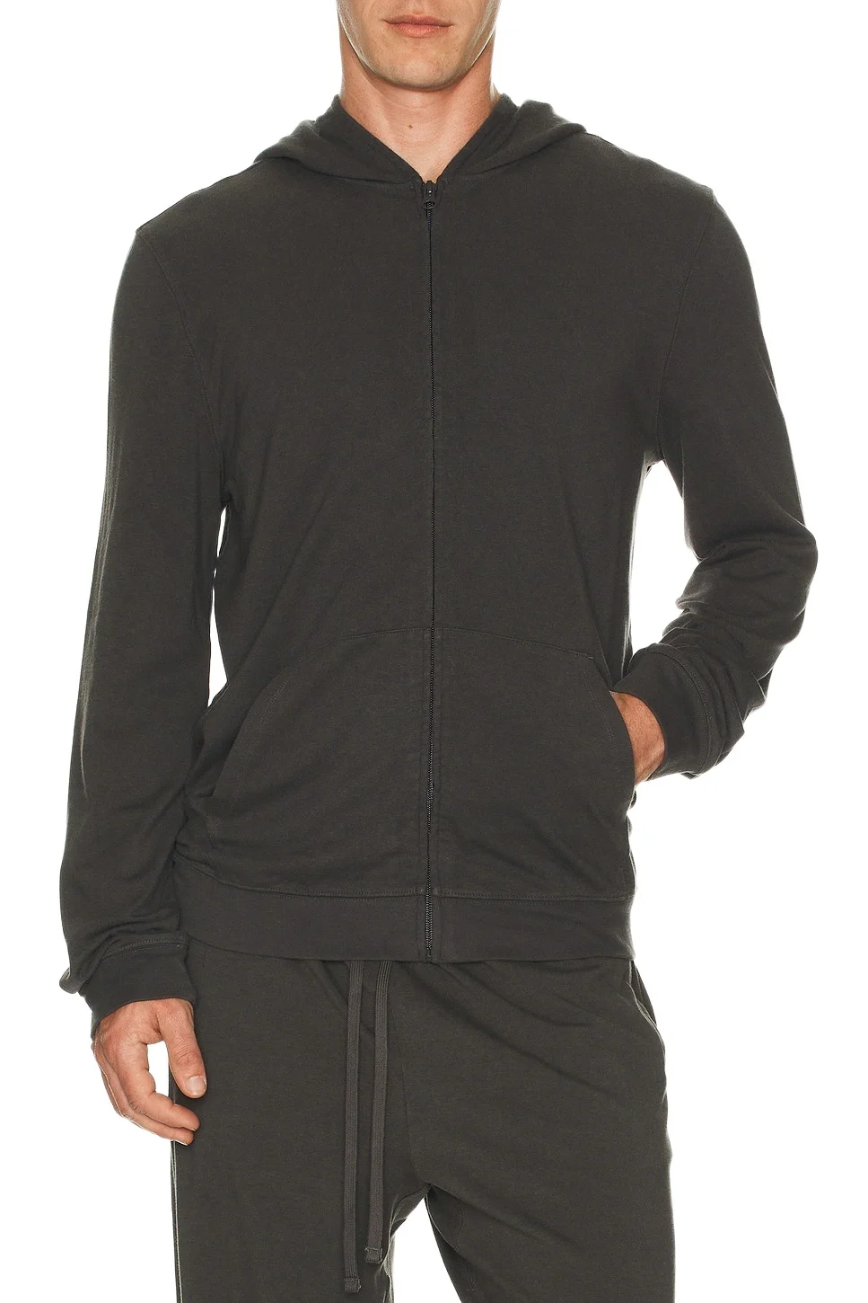 Jersey Zip Up Hoodie