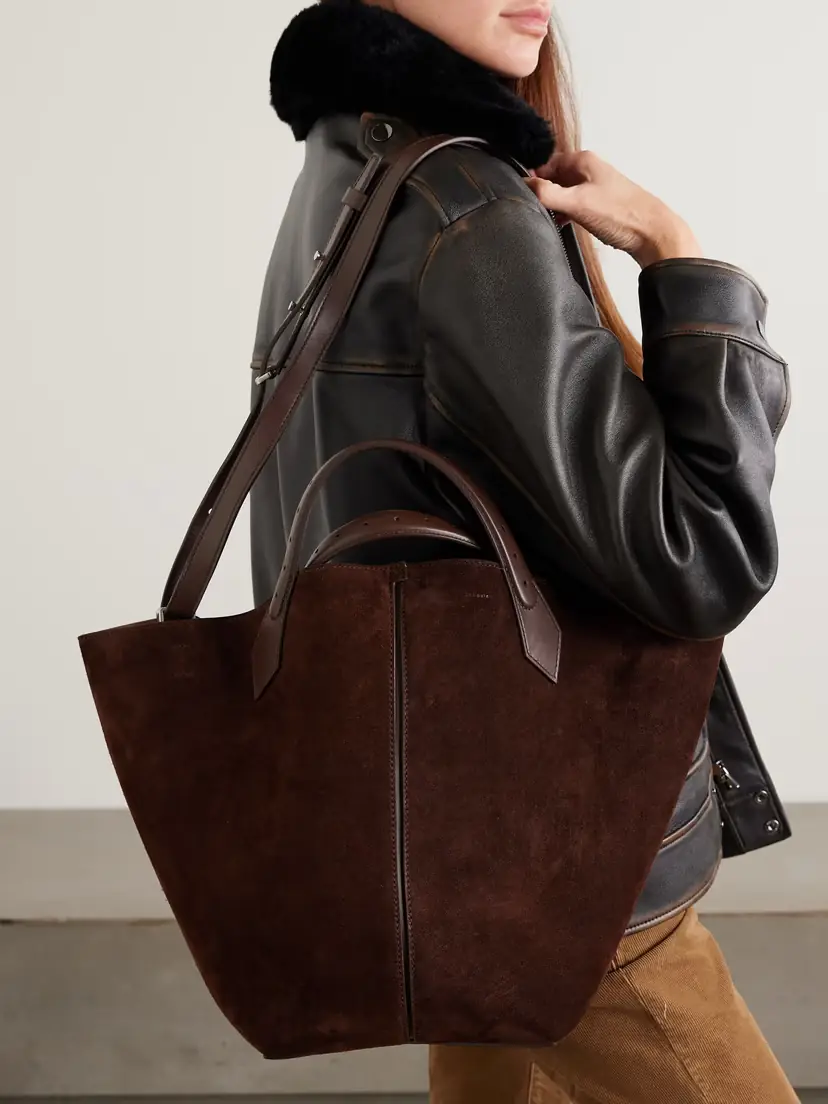 Proenza Schouler Large Chelsea Leather-trimmed Paneled Suede Tote | Thumbnail 2