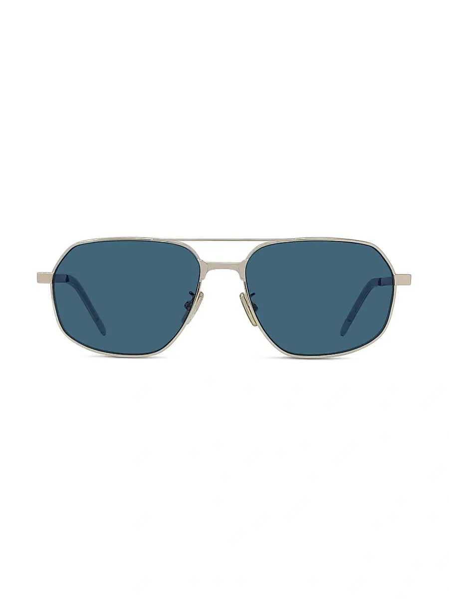 Givenchy Men's GV One 57MM Pilot Sunglasses - Gold And Blue | Thumbnail 2 Givenchy Men's GV One 57MM Pilot Sunglasses - Gold And Blue | Thumbnail 2