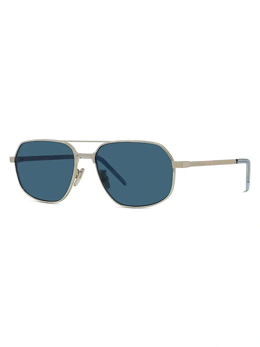 Givenchy Men's GV One 57MM Pilot Sunglasses - Gold And Blue | Image 1 Givenchy Men's GV One 57MM Pilot Sunglasses - Gold And Blue | Image 1