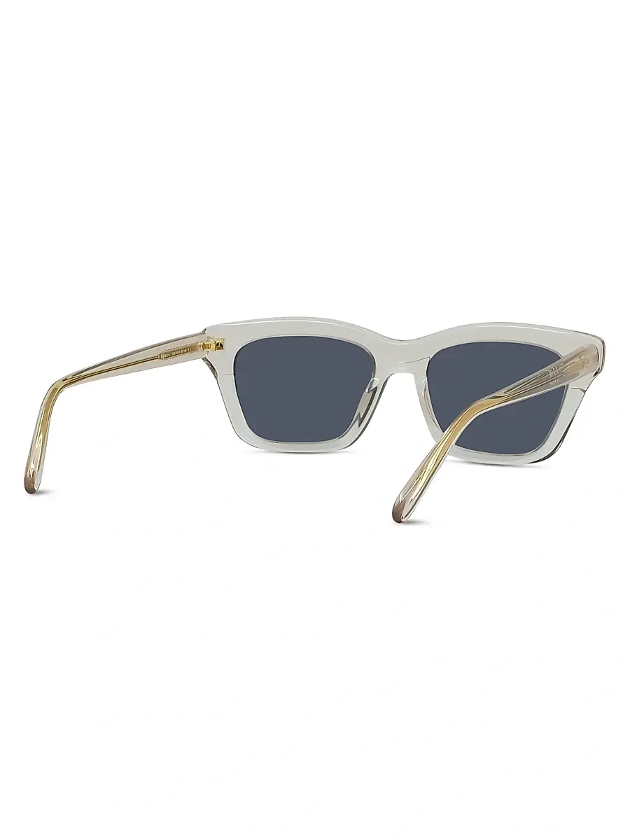LOEWE Men's Slim 53MM Geometric Sunglasses - Shiny Beige And Blue | Thumbnail 6