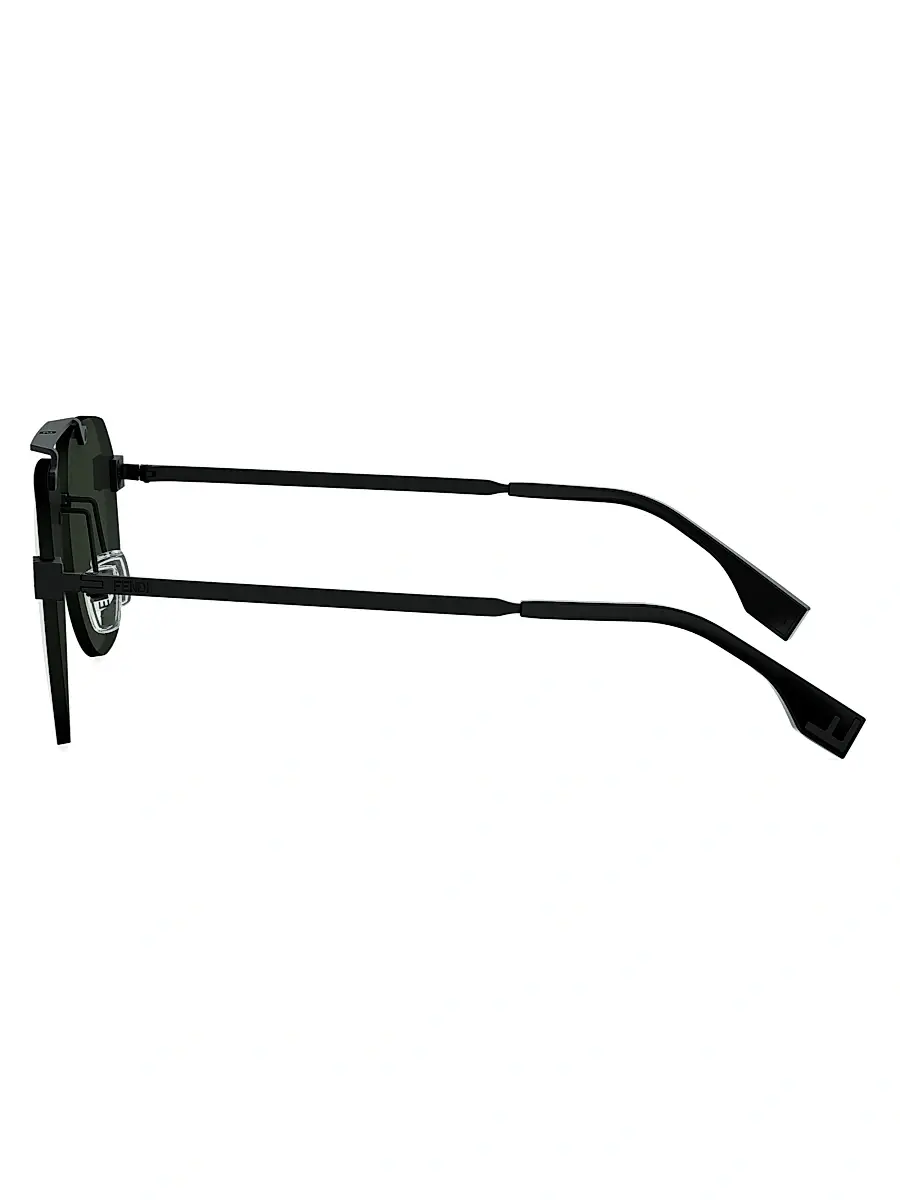 Fendi Men's Sky 61MM Pilot Sunglasses - Matte Black And Green Polarized | Thumbnail 3