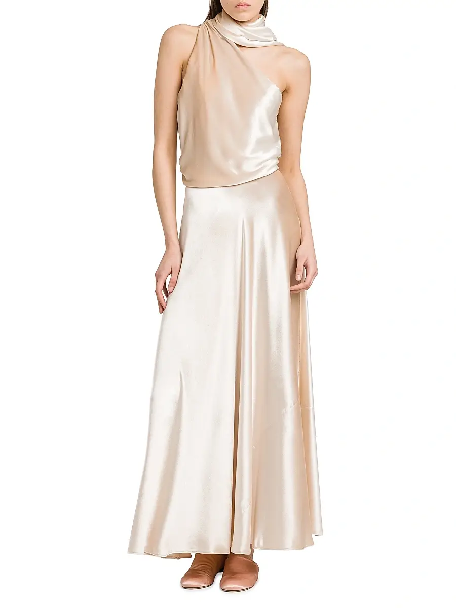 Alberta Ferretti Women's Velvet Draped One-Shoulder Dress | Thumbnail 3