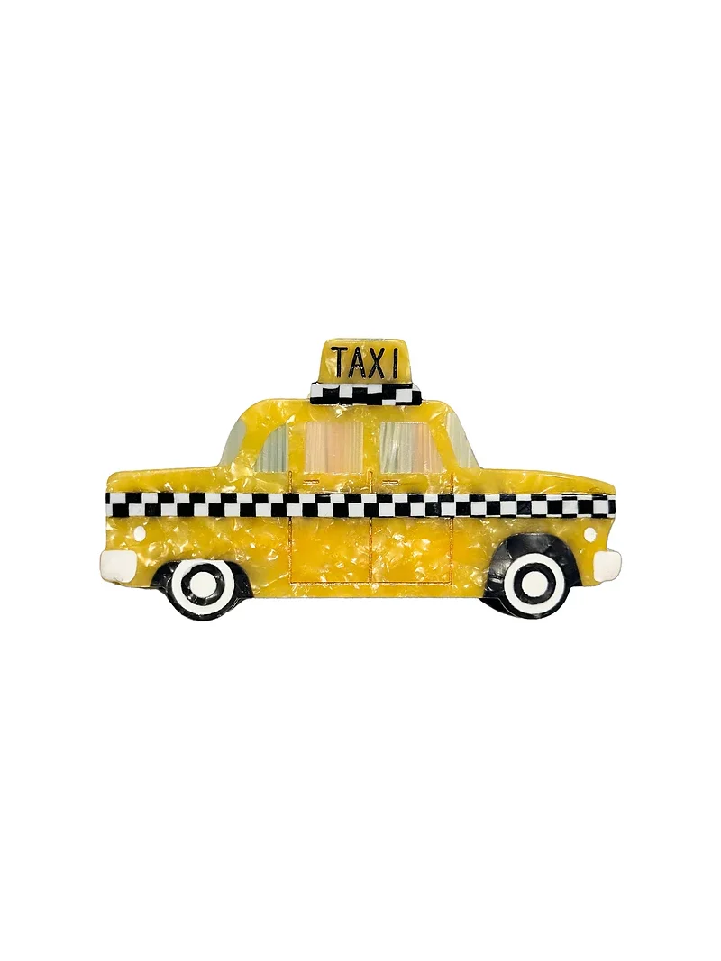 Hand-painted Yellow Taxi Cab Claw Hair Clip